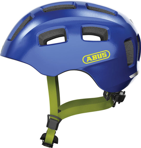 Abus fietshelm youn-i 2.0 - met licht voor kinderen, tieners en jongvolwassenen - voor meisjes en jongens - blauw (sprankelend), maat s