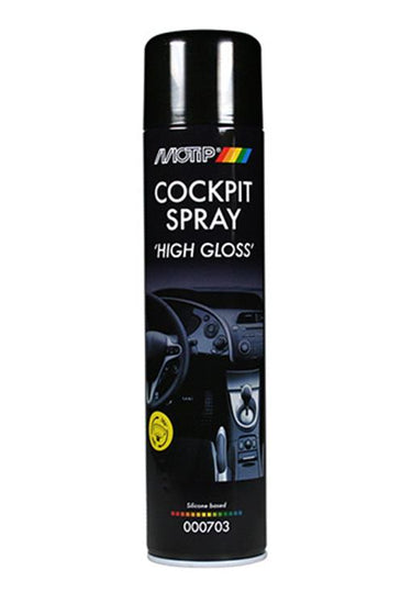 Motip car care black cockpitspray high gloss hoogglans 600ml spuitbus