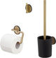 Tiger tune - toiletaccessoireset - toiletborstel met houder - toiletrolhouder zonder klep - handdoekhaak – goud geborsteld zwart