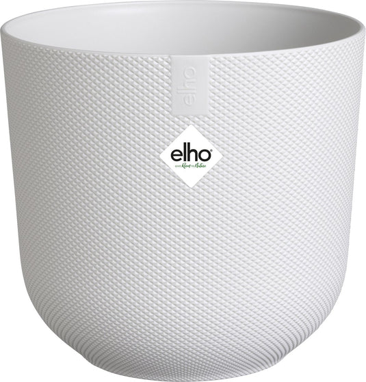 Elho jazz rond 26 bloempot voor binnen - woonaccessoire van 100% gerecycled plastic - ø 26 x h 24.2 cm - zijdewit