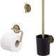 Tiger tune - toiletaccessoireset - toiletborstel met houder - toiletrolhouder zonder klep - handdoekhaak – goud geborsteld zwart