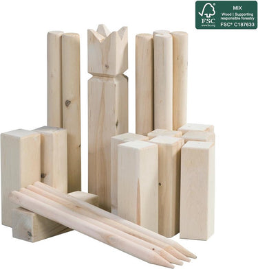 Outdoor play kubb houten werpspel fsc met draagtas