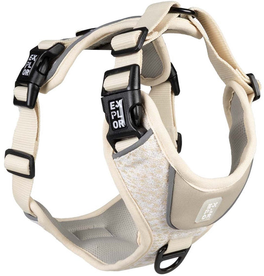 Explor duvoplus ultimate fit harnas no-pull fashion voor honden xs-28-37cm-32-43cm antique white