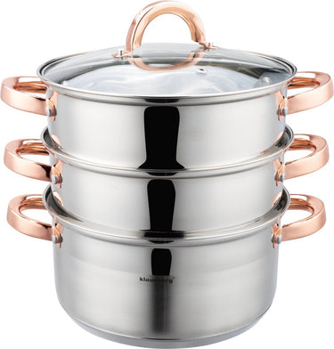 Klausberg 7732 - stoompan - 4 delig - 22 cm - rvs - alle warmtebronnen