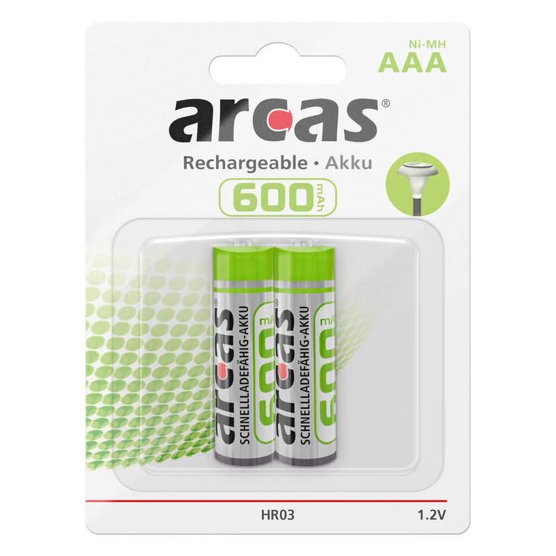 Load image into Gallery viewer, Battery Sales Europe Oplaadbare Batterijen ARCAS Rechargeable NimH AAA HR03 600mAh, 2st.
