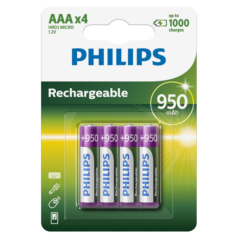 Load image into Gallery viewer, Battery Sales Europe Oplaadbare Batterijen Rechargeable NimH AAA HR03 950mah, 4st.
