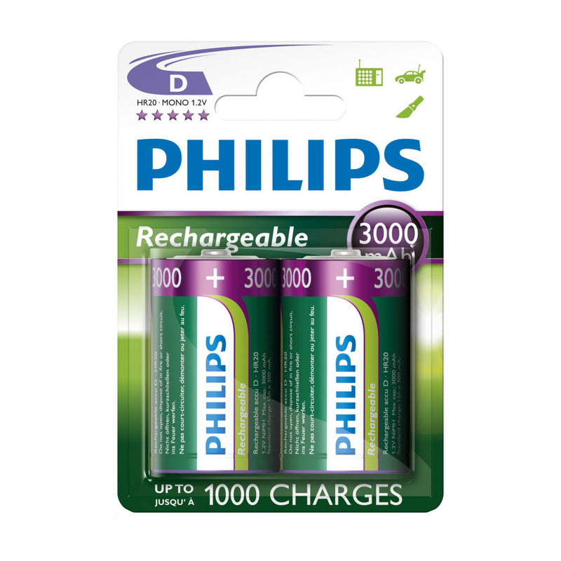 Load image into Gallery viewer, Battery sales europe oplaadbare batterijen philips rechargeable nimh d hr20 3000mah, 2st.
