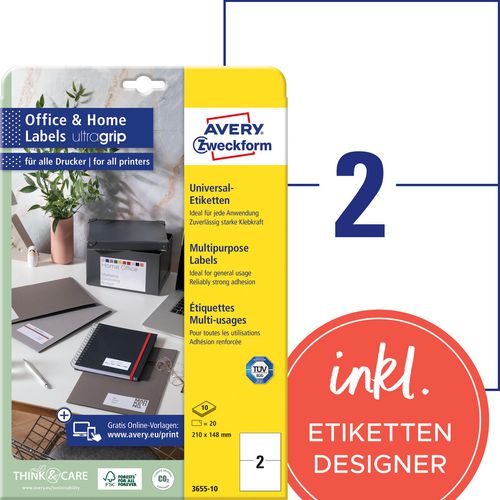 Avery etiketten 3655-10 210 x 148