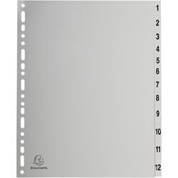 Tabbladen exacompta 1-12 grijs