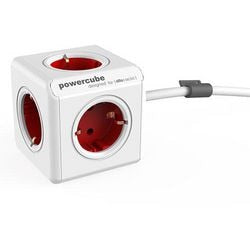 Stekkerdoos allocacoc powercube wit rood