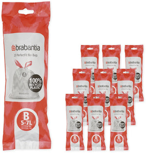 Brabantia perfectfit vuilniszakken - 5 l - code b - 10 rollen x 20 stuks