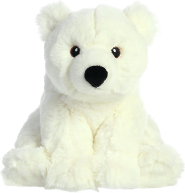Aurora pluche ijsbeer knuffel - knuffeldier - wit - 24 cm - noordpool thema - beren knuffels