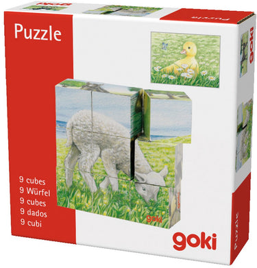 Goki houten blokpuzzel boerderij
