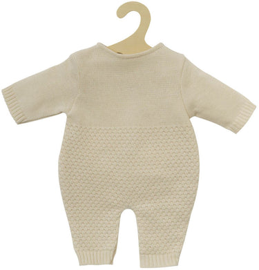 Heless poppen brei overall ecru, 28-35cm