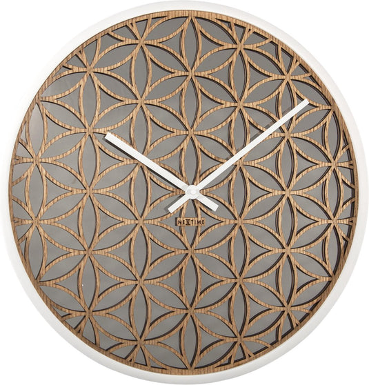 Nextime bella mirror – wandklok – 50 cm – hout spiegel – wit