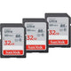 Sandisk ultra-geheugenkaart 32 gb sdhc uhs-i klasse 10 verpakking van 3 stuks