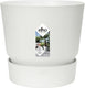 Elho greenville rond 14 - bloempot voor buiten met waterreservoir - 100% gerecycled plastic - ø 14.0 x h 13.4 cm - wit