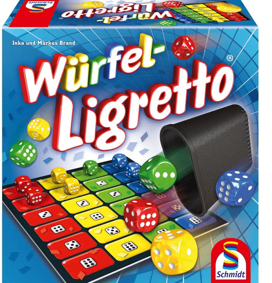 Schmidt ® - dobbelsteen ligretto® - würfel ligretto® - actiespel met dobbelstenen - snel reactiespel - vanaf 8 jaar - 2-4 spelers