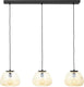 Brilliant kaizen - hanglamp - 3-lichts balk - glas - 3xe27 max 40w - amber zwart