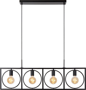 Lucide suus - hanglamp - 4xe27 - zwart