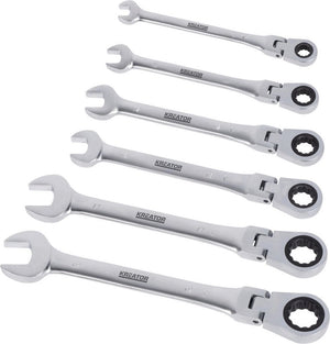 Kreator krt500014 flexibele ringratelsleutelset - 6 delig - in kunststof houder