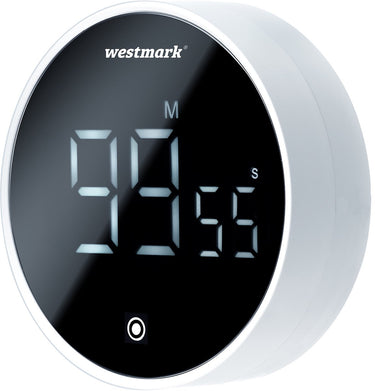 Westmark ronde kookwekker – digitale timer met magneet, instelbaar tot 99 minuten en 55 seconden, ideaal als keukenwekker of voor sport – stil en hoorbaar alarm, 10992260