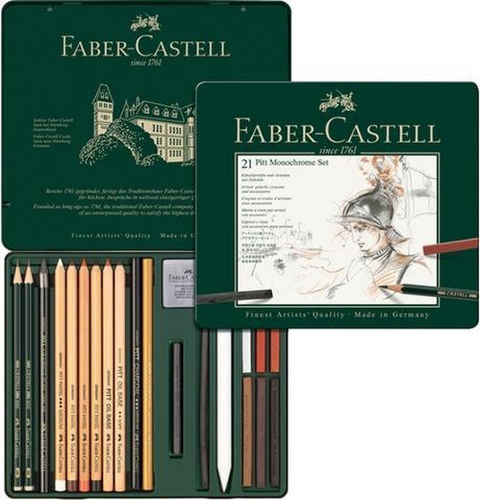 Faber-castell pitt monochrome set - 21-delig - fc-112976