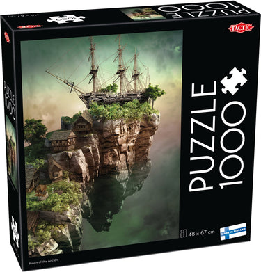 Tactic haven of the ancient – puzzel – 1000 stukjes – fantasiewereld met zwevend eiland – mysterieus schip en middeleeuwse dorpen – hoogwaardige scandinavische kwaliteit