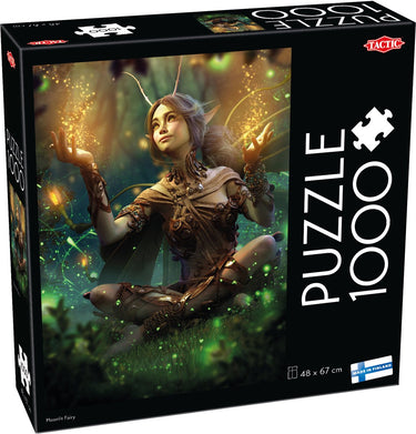 Tactic moonlit fairy – puzzel – 1000 stukjes – magische bosfee bij nacht – betoverende fantasy illustratie – hoogwaardige scandinavische kwaliteit