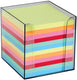 Merkloos sans marque folia memokubus 9,5x9,5x9,5 cm - houder incl. gekleurde memoblaadjes