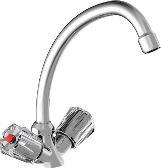 Schütte duo mix ii keukenkraan voor waterverwarmer met vrije uitloop - lage druk - mengkraan - hoge, draaibare uitloop - chroom