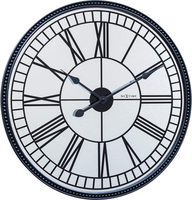 Nextime cleopatra mirror – stille wandklok – 56 cm – spiegel – zwart