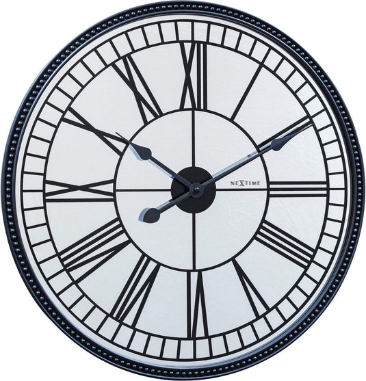 Nextime cleopatra mirror – stille wandklok – 56 cm – spiegel – zwart