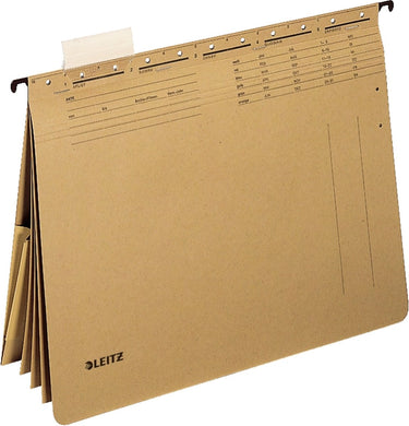 Esselte leitz alpha® a4 hangmap met hechtstrip en insteekvakken - 25 stuks - natuurbruin