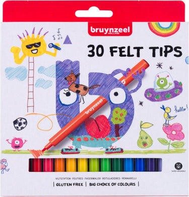 Bruynzeel viltstiften set | 30 kleuren