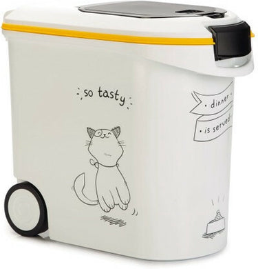 Curver voedselcontainer kat - 35l- 12kg - 28x49x43cm - wit geel zwart