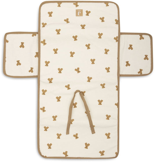 Jollein verschoonmatjes met opbergvakken - mini teddy bear - little waffle