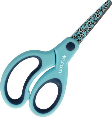 Westcott kinderschaar - softgrip junior - 13 cm - ronde punt - blauw - ac-e21561