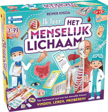Tactic ik leer: het menselijk lichaam – bordspel – educatief - ontdek het menselijk lichaam en leer over anatomie – 2 tot 5 spelers – vanaf 7 jaar