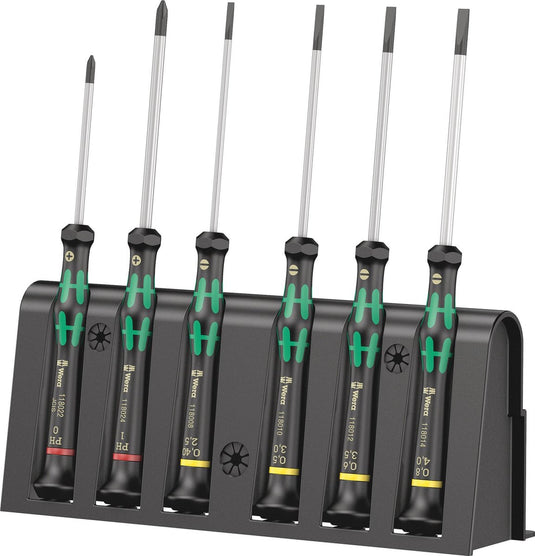 Wera 2035 6 b schroevendraaierset elektronica en fijnmechanica 6-delig plat, kruiskop phillips