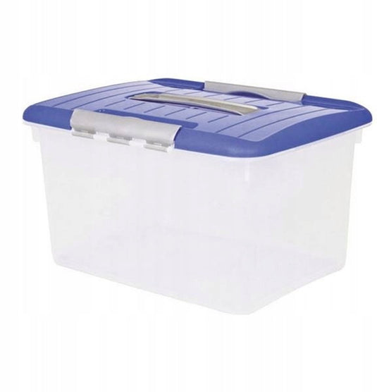 Curver optima opbergbox - 15 liter - kunststof - transparant blauw
