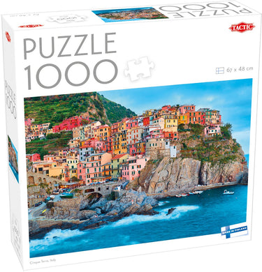 Tactic cinque terre, italy – puzzel – 1000 stukjes – kleurrijke italiaanse kustdorpen – mediterrane landschapspuzzel – hoogwaardige scandinavische kwaliteit