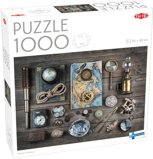 Tactic captain’s belongings – puzzel – 1000 stukjes – maritieme ontdekkingsobjecten – vintage navigatie en avontuur – hoogwaardige scandinavische kwaliteit