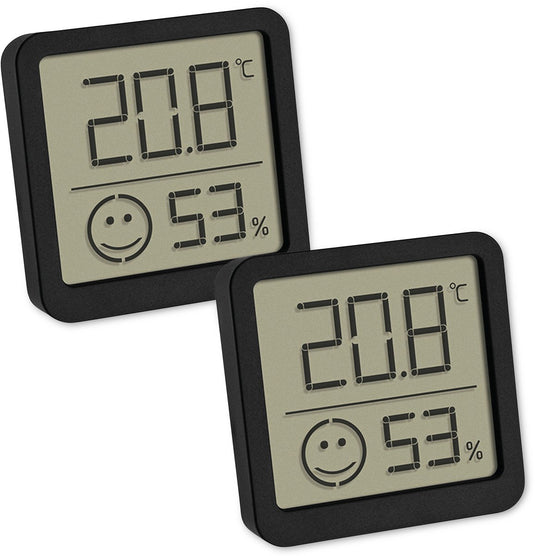 Tfa dostmann 2er set digitales thermo-hygrometer mit komfortzone thermo- en hygrometer zwart