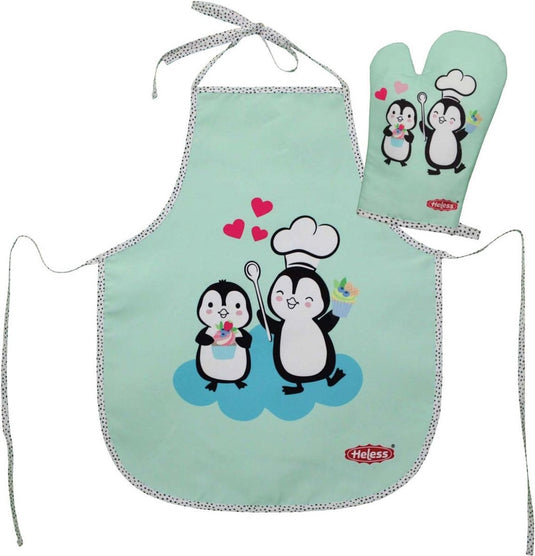 Heless set kinderschort en ovenwant pinguin