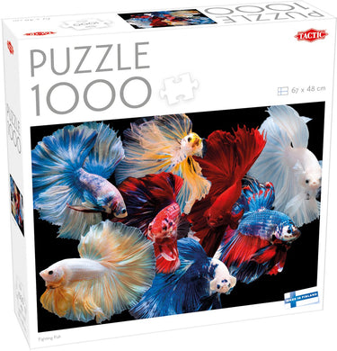 Tactic fighting fish – puzzel – 1000 stukjes – kleurrijke betta vissen – spectaculaire onderwaterfotografie – hoogwaardige scandinavische kwaliteit