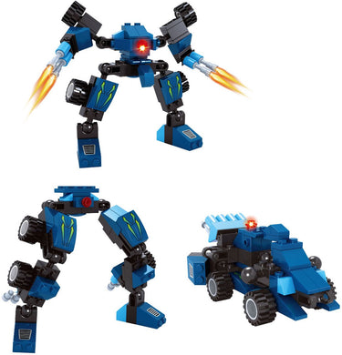 Lobbes speelgoed bv lobbes bouwset transformeerbare robot titan blauw 71-delig speelgoed.
