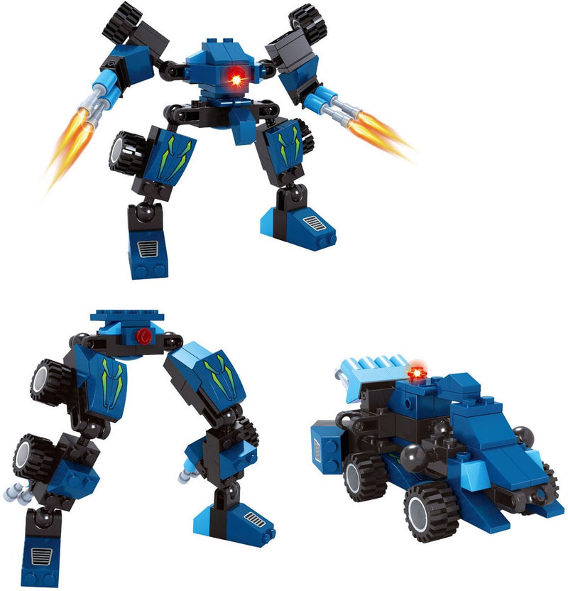 Load image into Gallery viewer, Lobbes speelgoed bv lobbes bouwset transformeerbare robot titan blauw 71-delig speelgoed.

