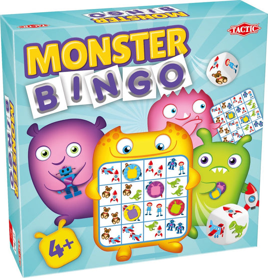 Tactic monster bingo – bordspel – bingo - kinderbingo met monsters – kleurrijk en spannend – familiespel – 2 tot 4 spelers – vanaf 4 jaar