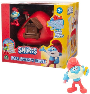 Giochi preziosi smurfen playset - magic key - papa smurf
